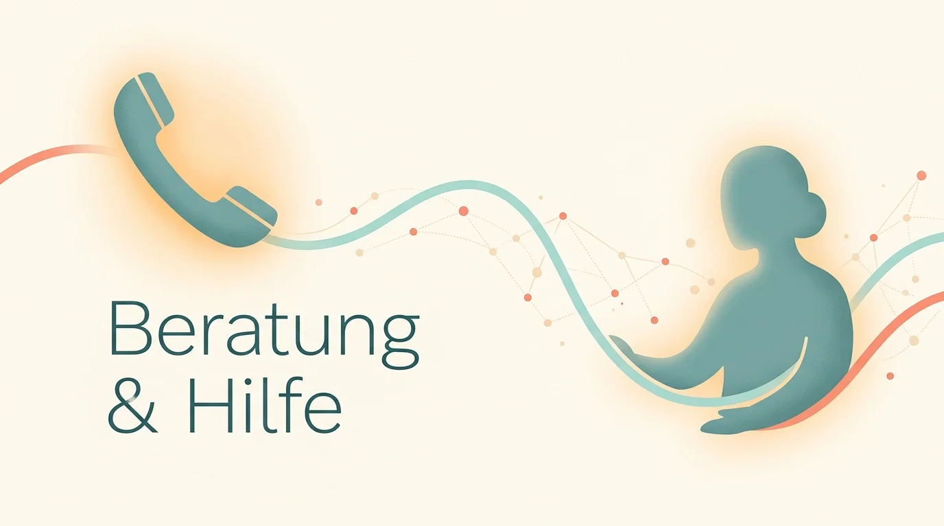 Stilisiertes Telefon und Hand als Sinnbild für die kostenfreie Glücksspielsucht-Hotline