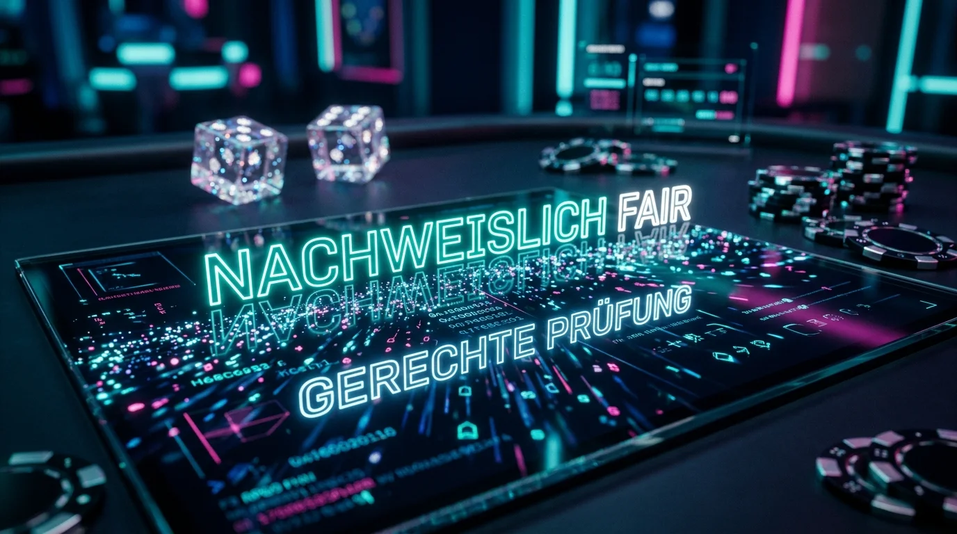Hash-Code-Anzeige neben einem Krypto-Spieltisch