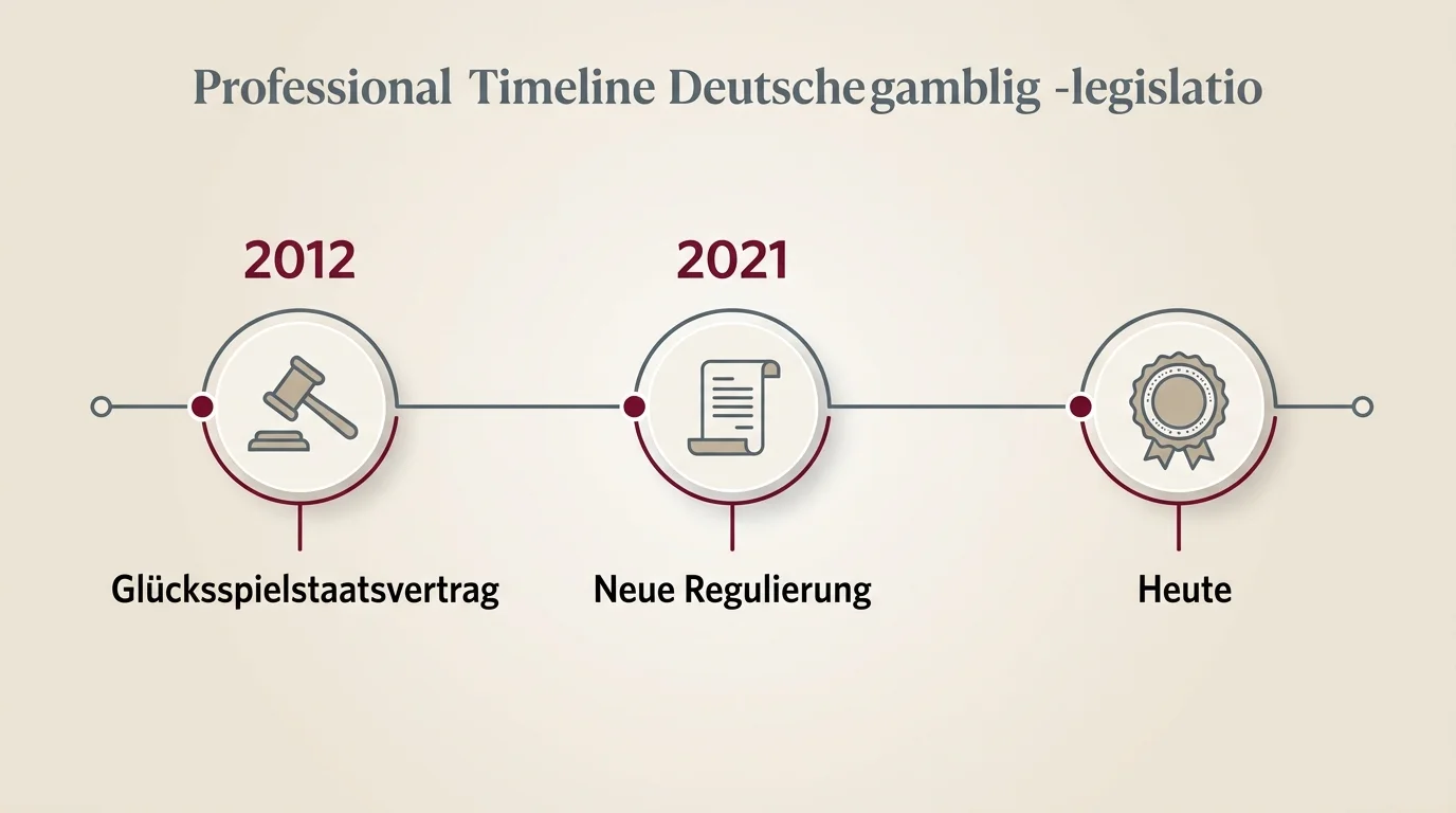Zeitstrahl der Reform des Online-Glücksspielrechts in Deutschland von 2012 über die Schleswig-Holstein-Lizenzen bis zum Inkrafttreten des Glücksspielstaatsvertrags 2021